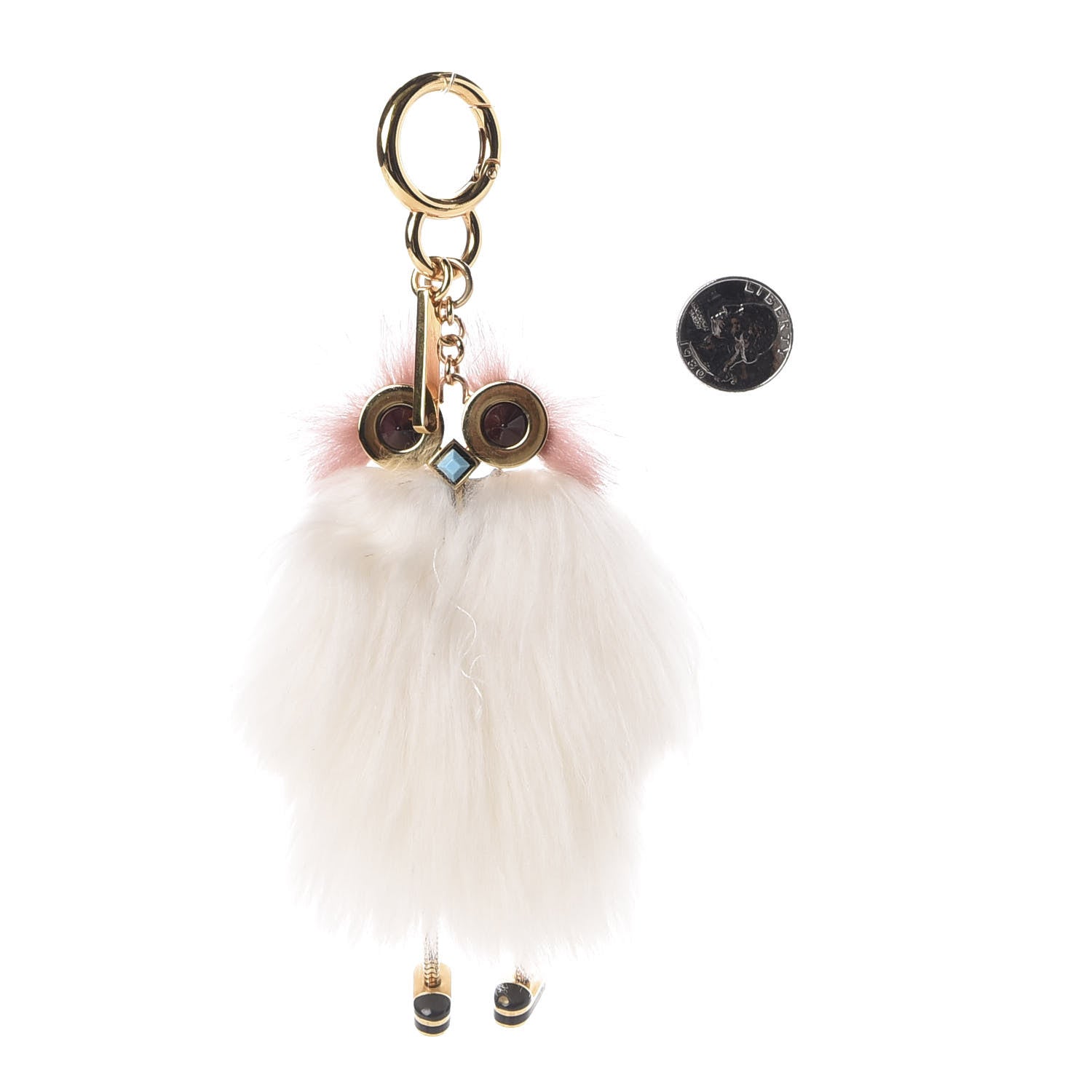 Fendi Mink Alpaca Fur Hypnoteyes Teen Witch Bag Charm White 2 of 4