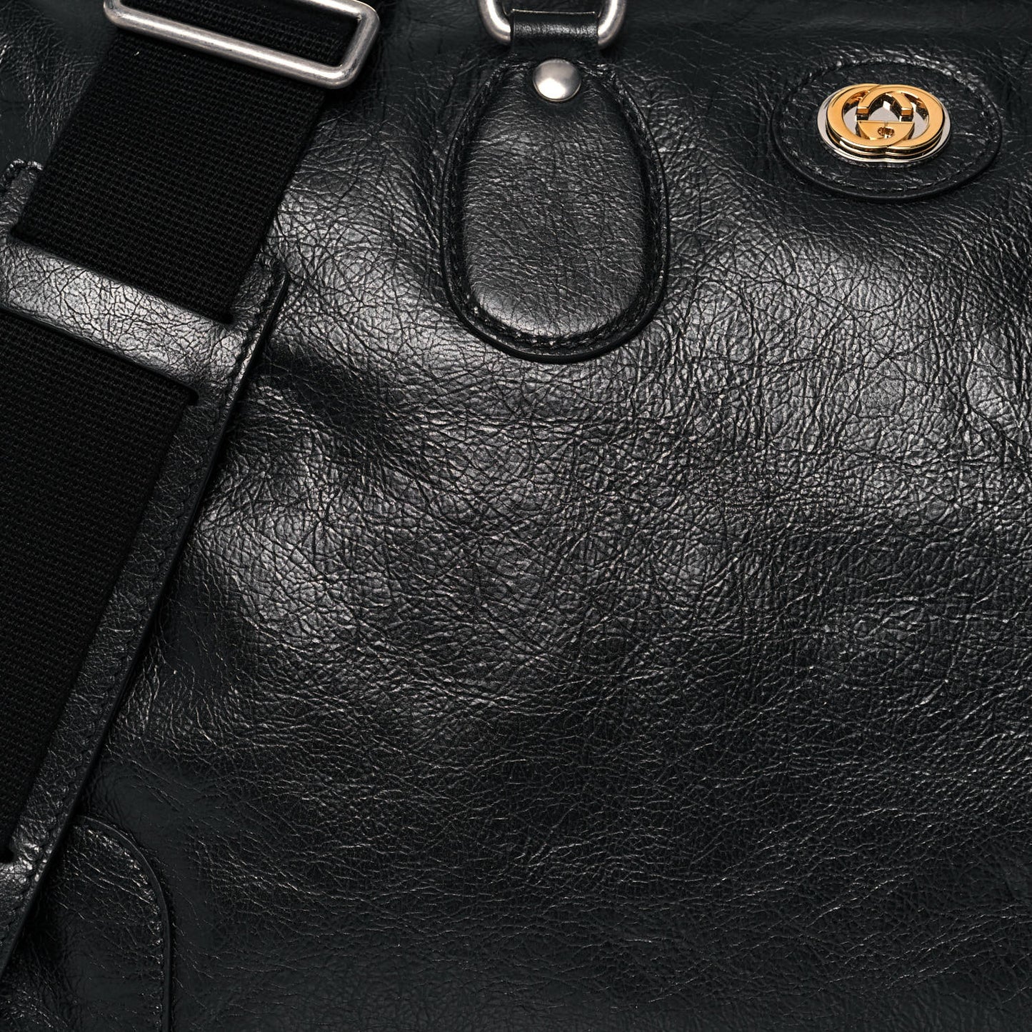 Fluffy Calfskin Morpheus Weekender Duffle Black