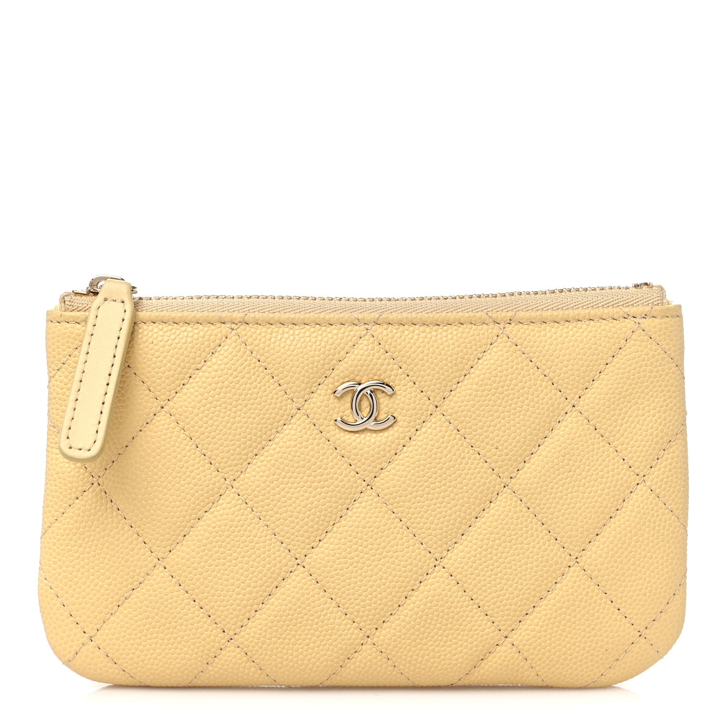 Caviar Quilted Small Pouch Yellow