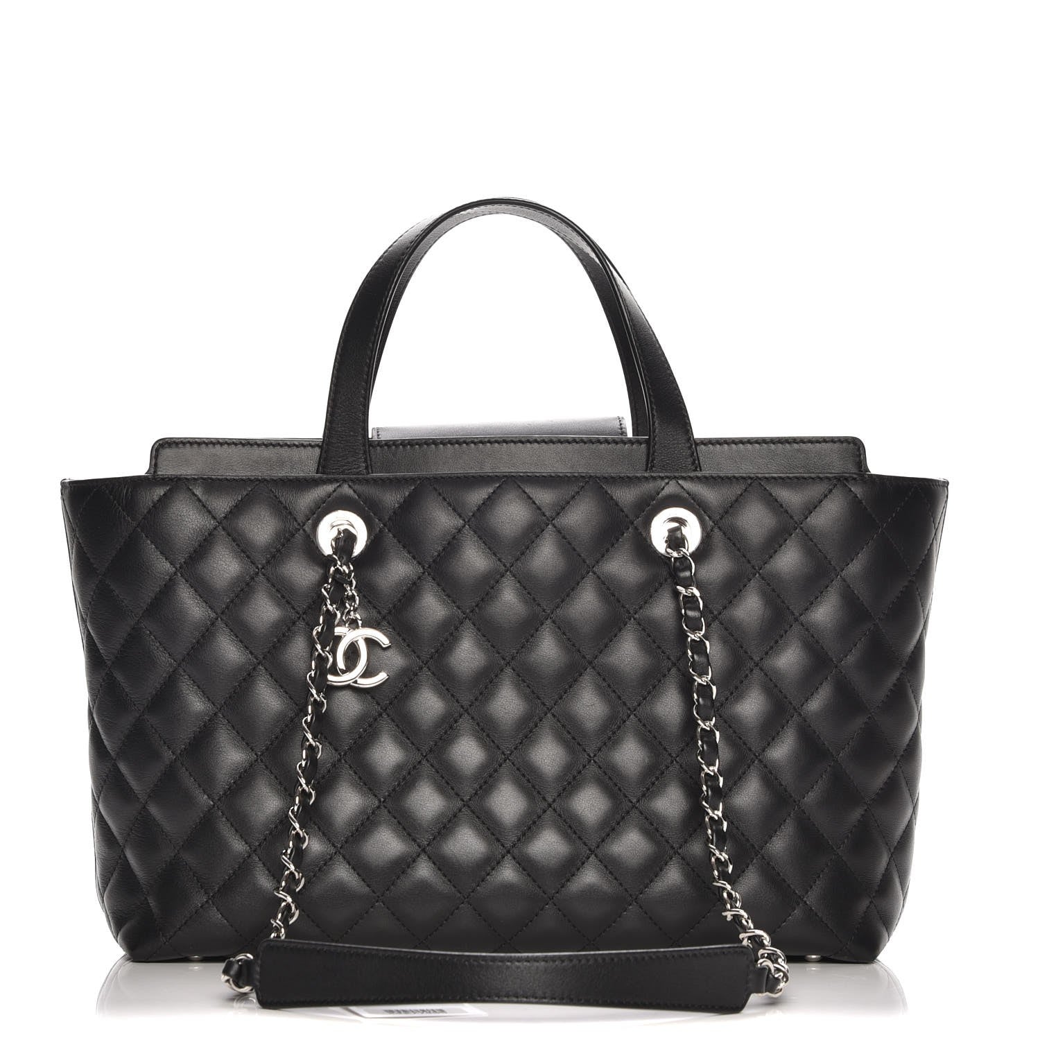 Chanel Calfskin Quilted Large Shopping Tote Black 1 of 8