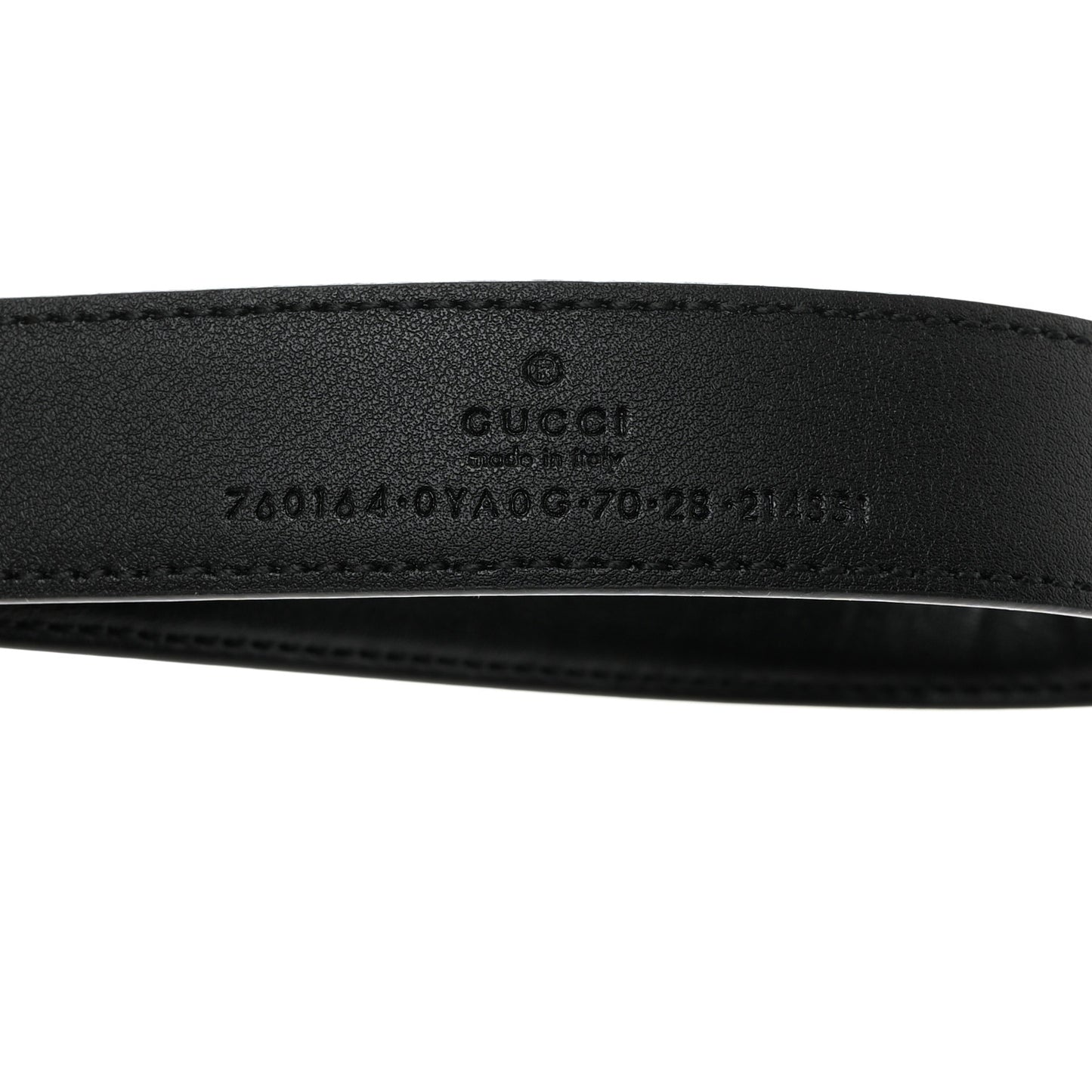 Calfskin Round Interlocking G Belt 70 28 Black