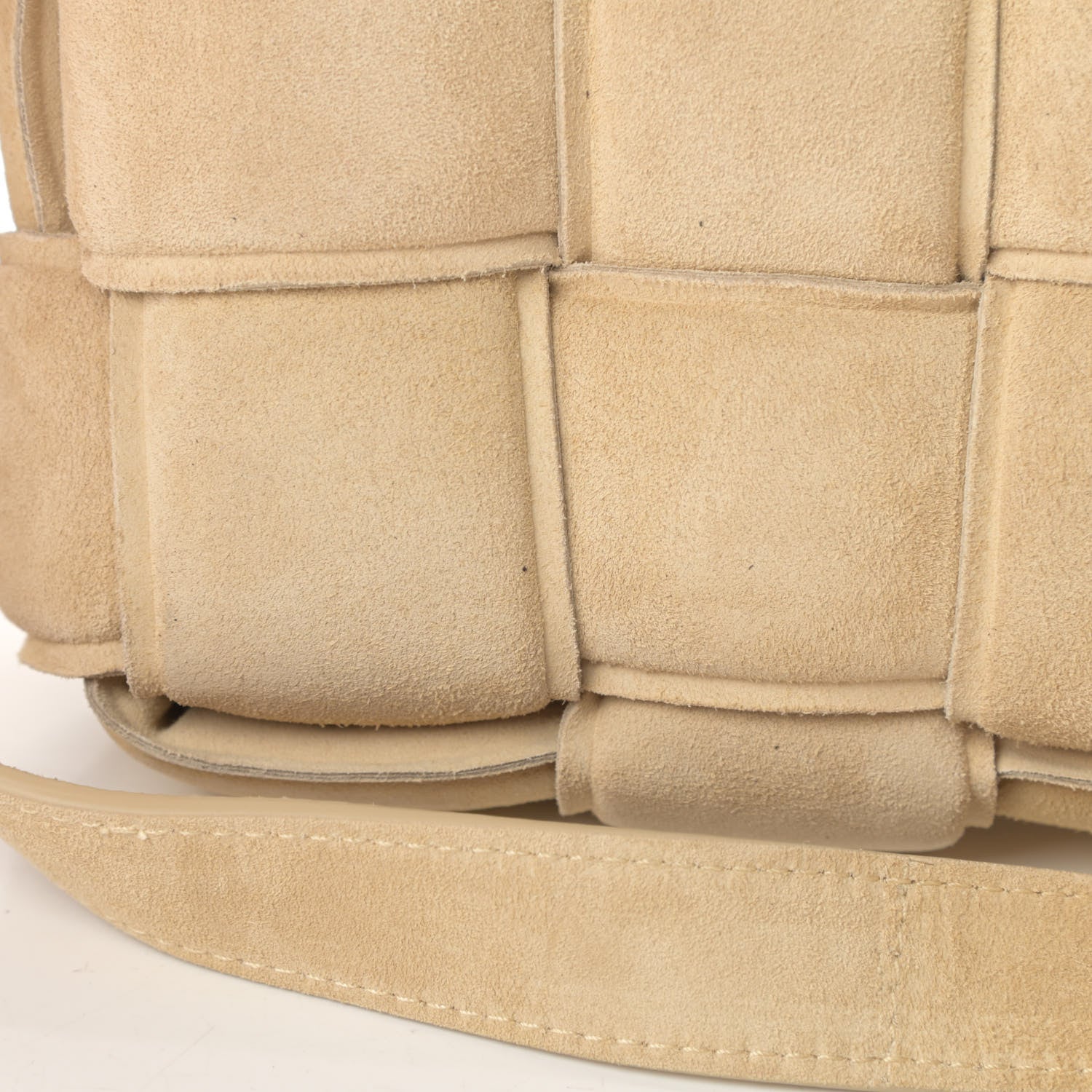 Bottega Veneta Suede Calfskin Maxi Intrecciato Padded Cassette Crossbody Bag Sand 12 of 12