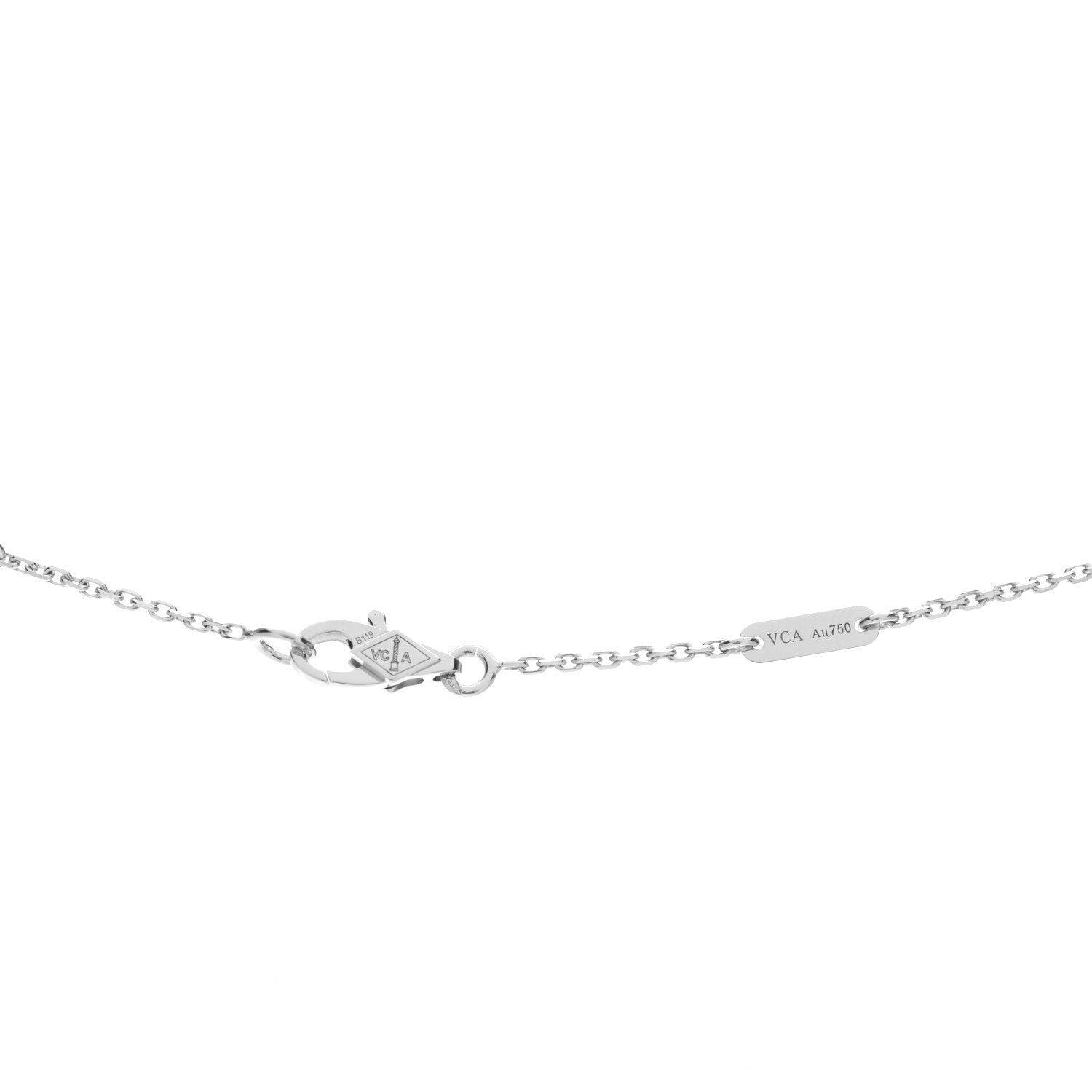 Van Cleef & Arpels 18K White Gold Diamond Sweet Alhambra Pendant Necklace 4 of 5