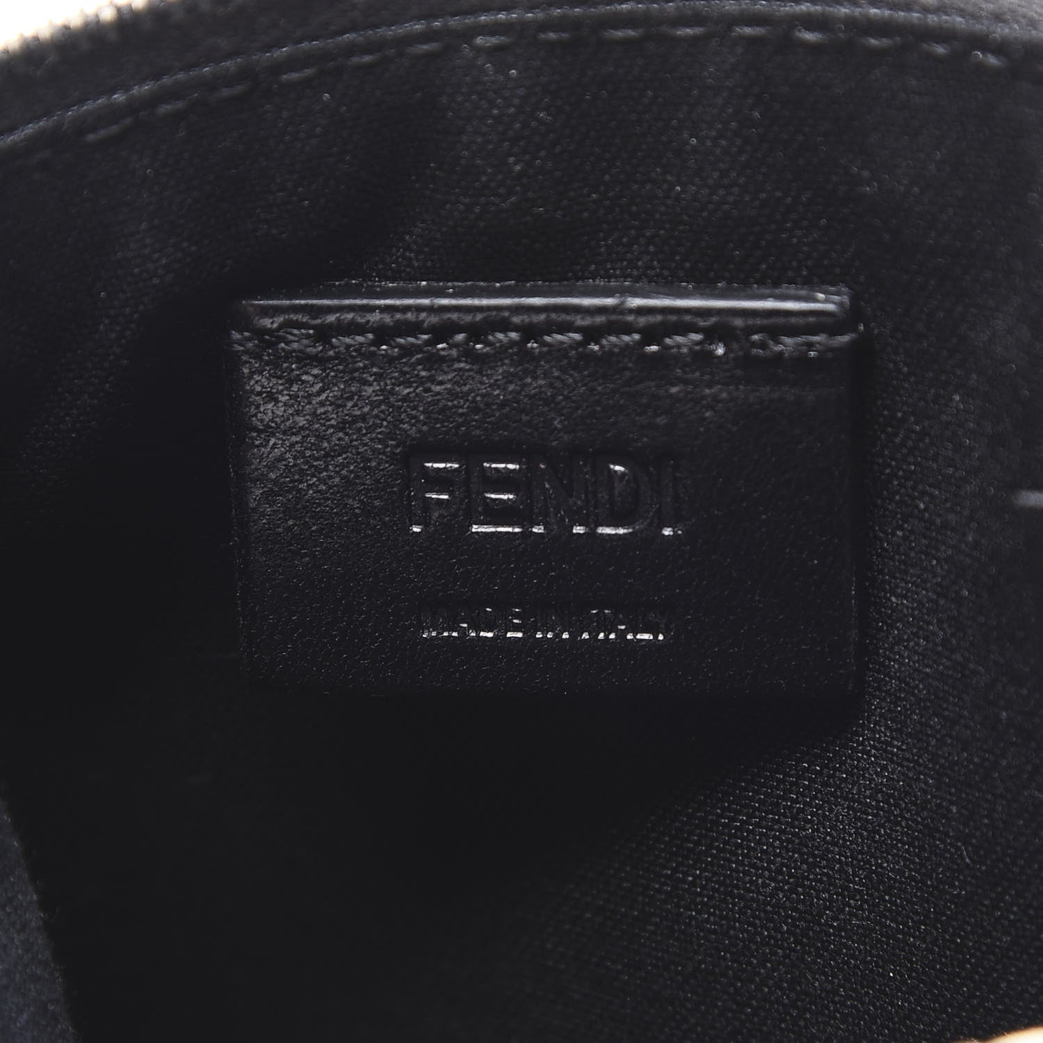 Fendi Cuoio Romano Stamp Patch Zip Card Holder Asfalto 5 of 8