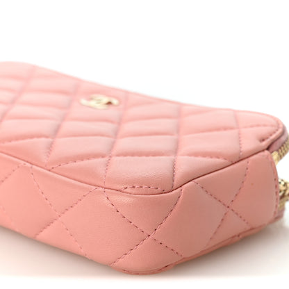 Chanel Lambskin Quilted Small Clutch With Chain Pink 12 of 12