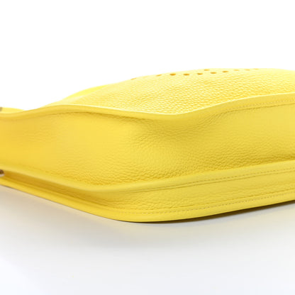 Hermes Taurillon Clemence Evelyne III PM Lime 9 of 11