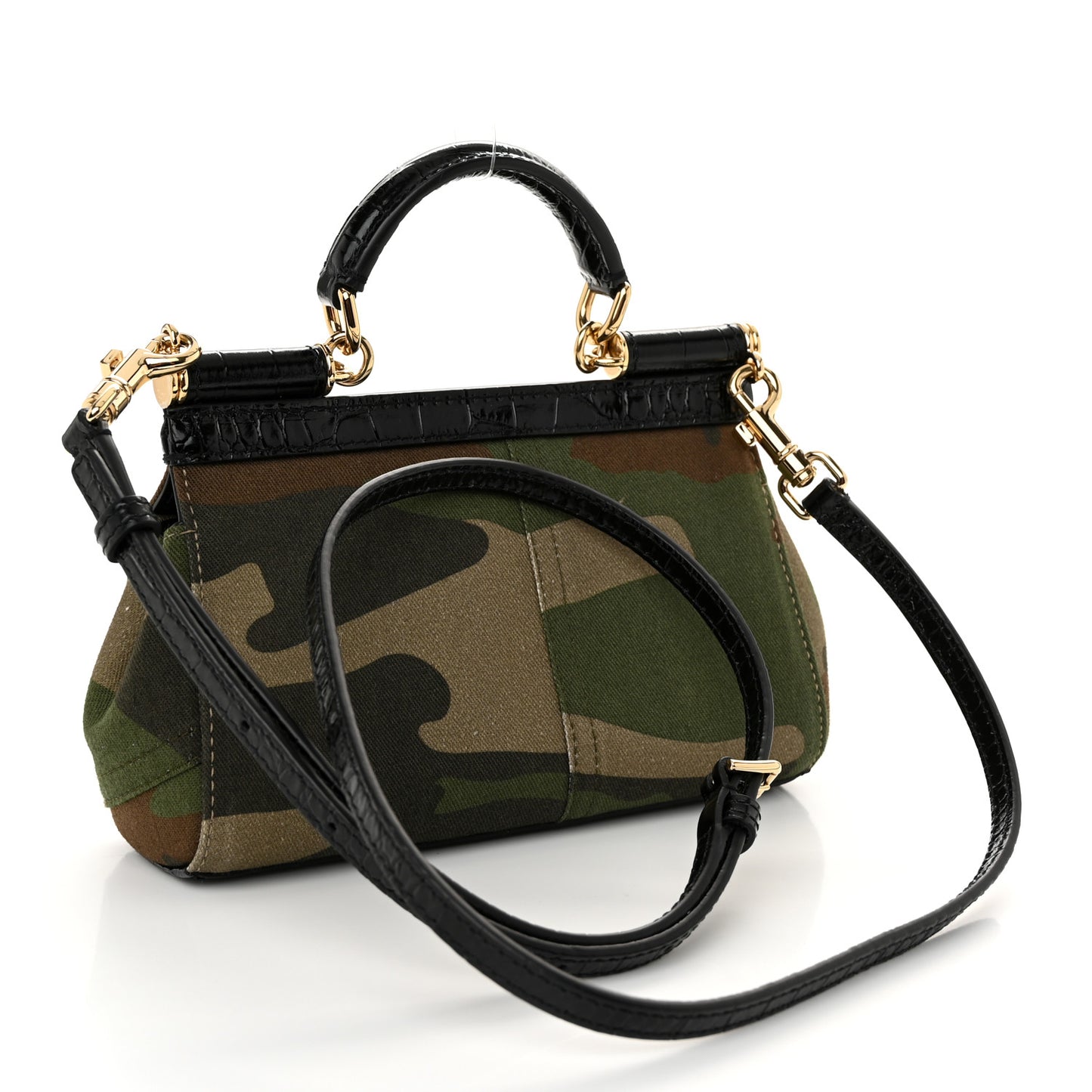 DOLCE &amp; GABBANA Cotton Camouflage Patchwork Small Sicily Multicolor
