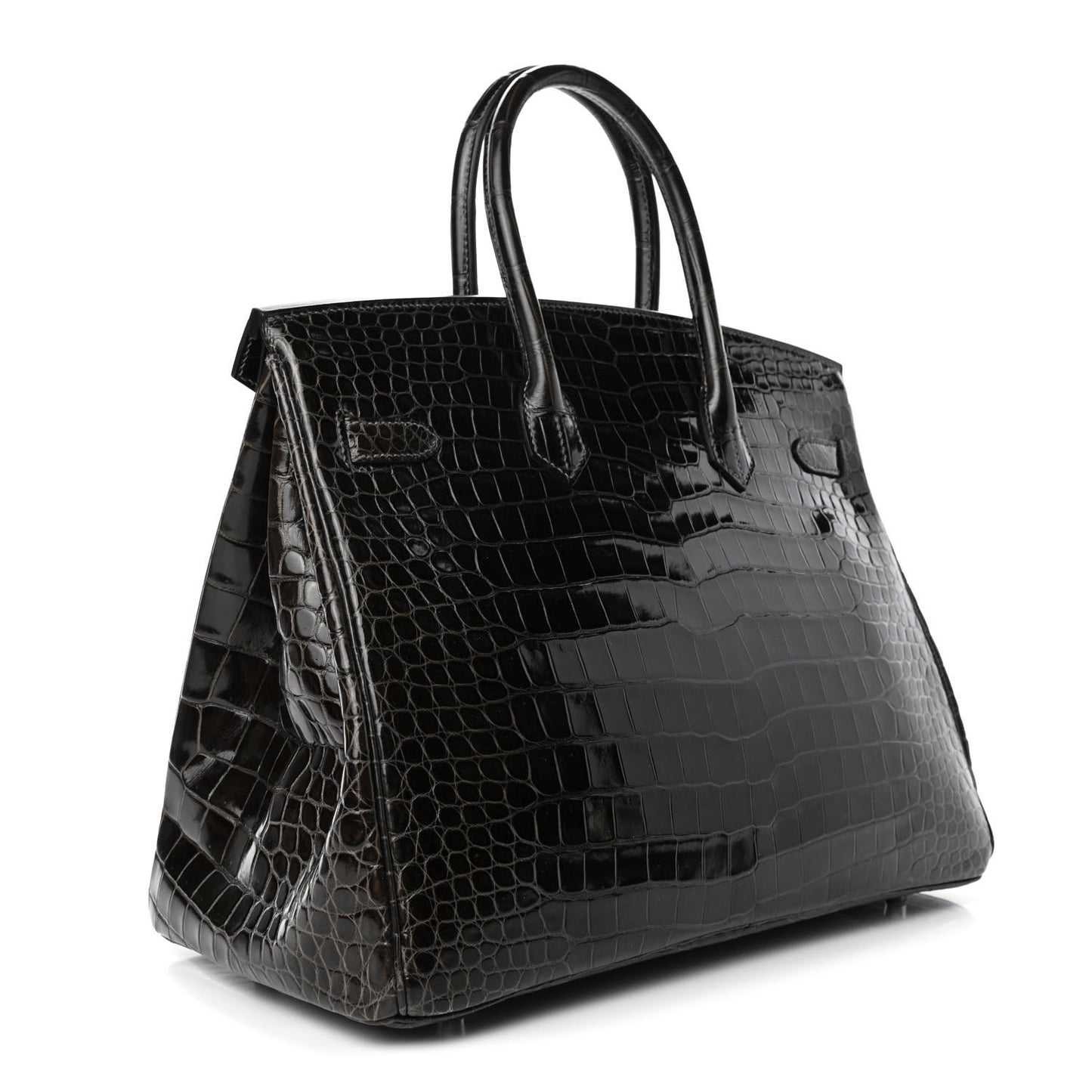 Shiny Porosus Crocodile Birkin 35 Graphite