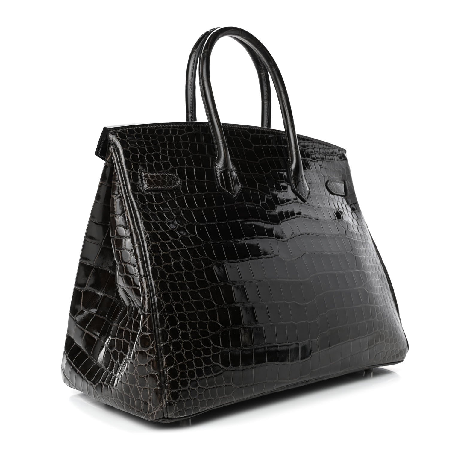 Hermes Shiny Porosus Crocodile Birkin 35 Graphite 2 of 10