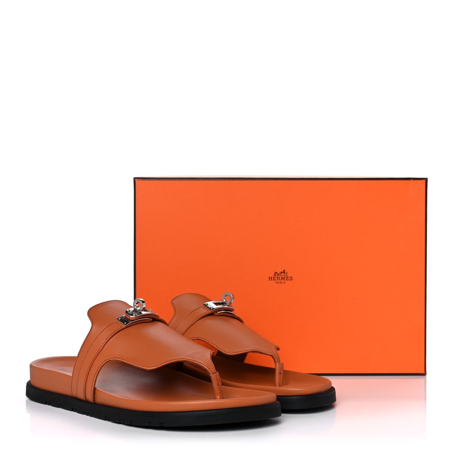Hermes Calfskin Womens Empire Sandals 39 Marron Glaise 9 of 9