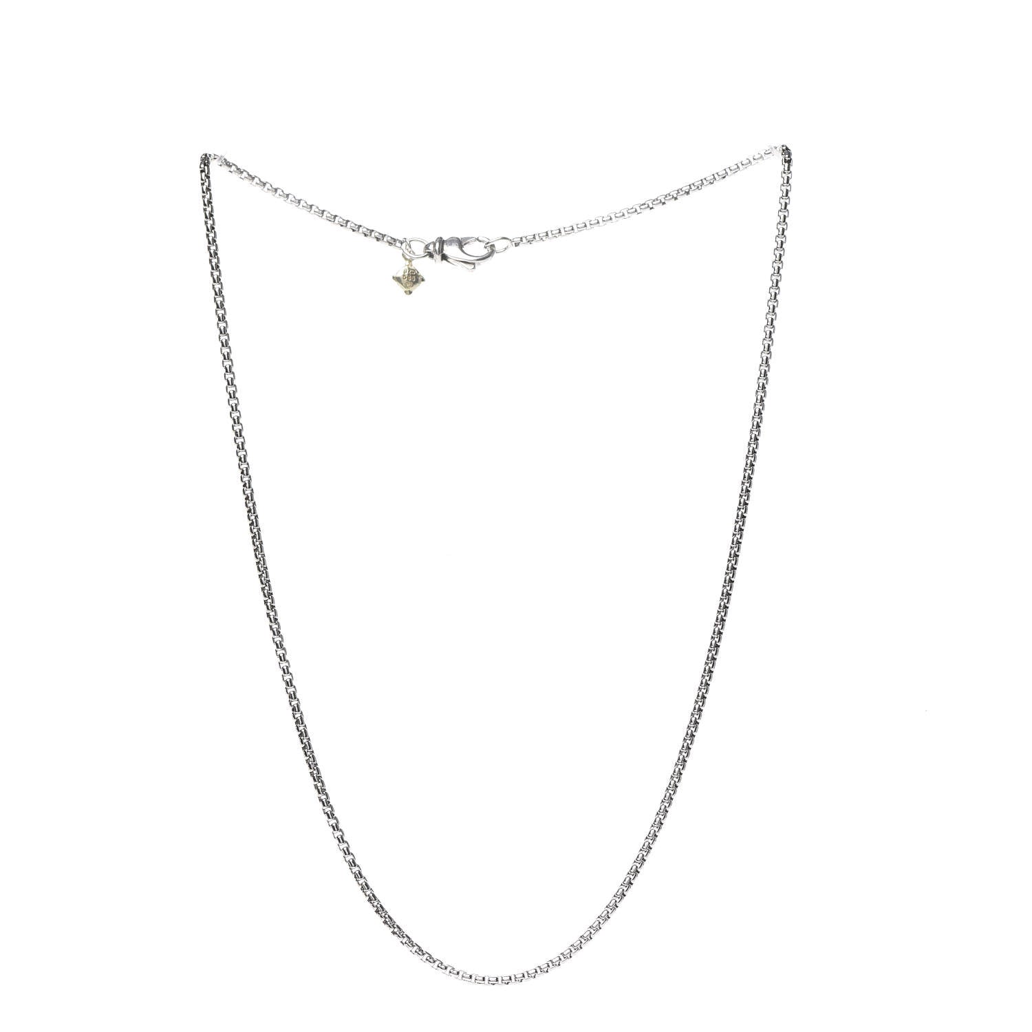 David Yurman Sterling Silver 14K Yellow Gold 1.7mm Baby Box Chain Necklace 15" 3 of 4