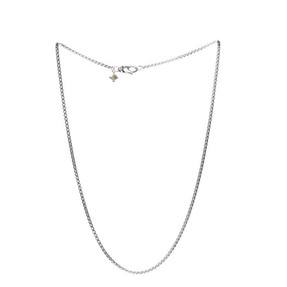 David Yurman Sterling Silver 14K Yellow Gold 1.7mm Baby Box Chain Necklace 15" 3 of 4