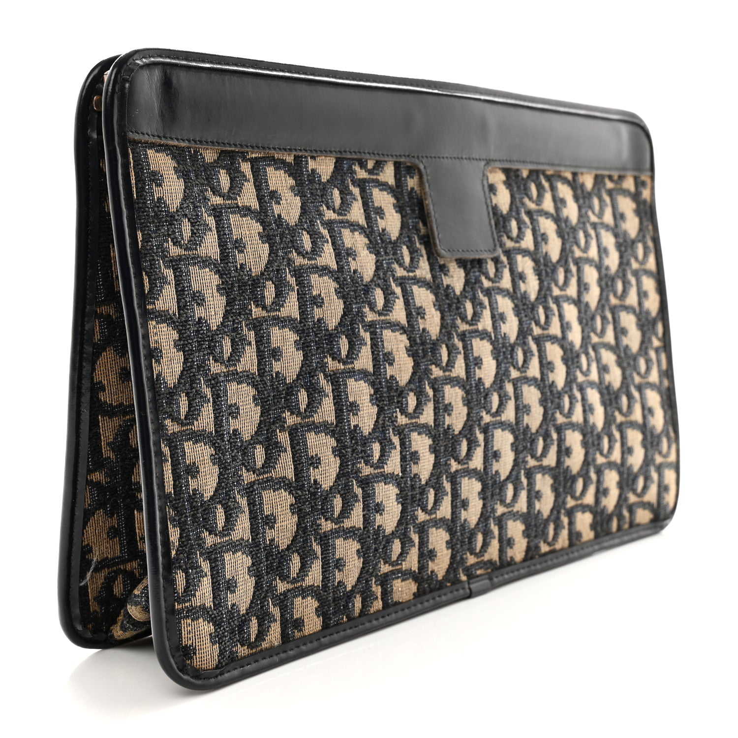 Christian Dior Monogram Pouch Clutch Navy Blue 3 of 9