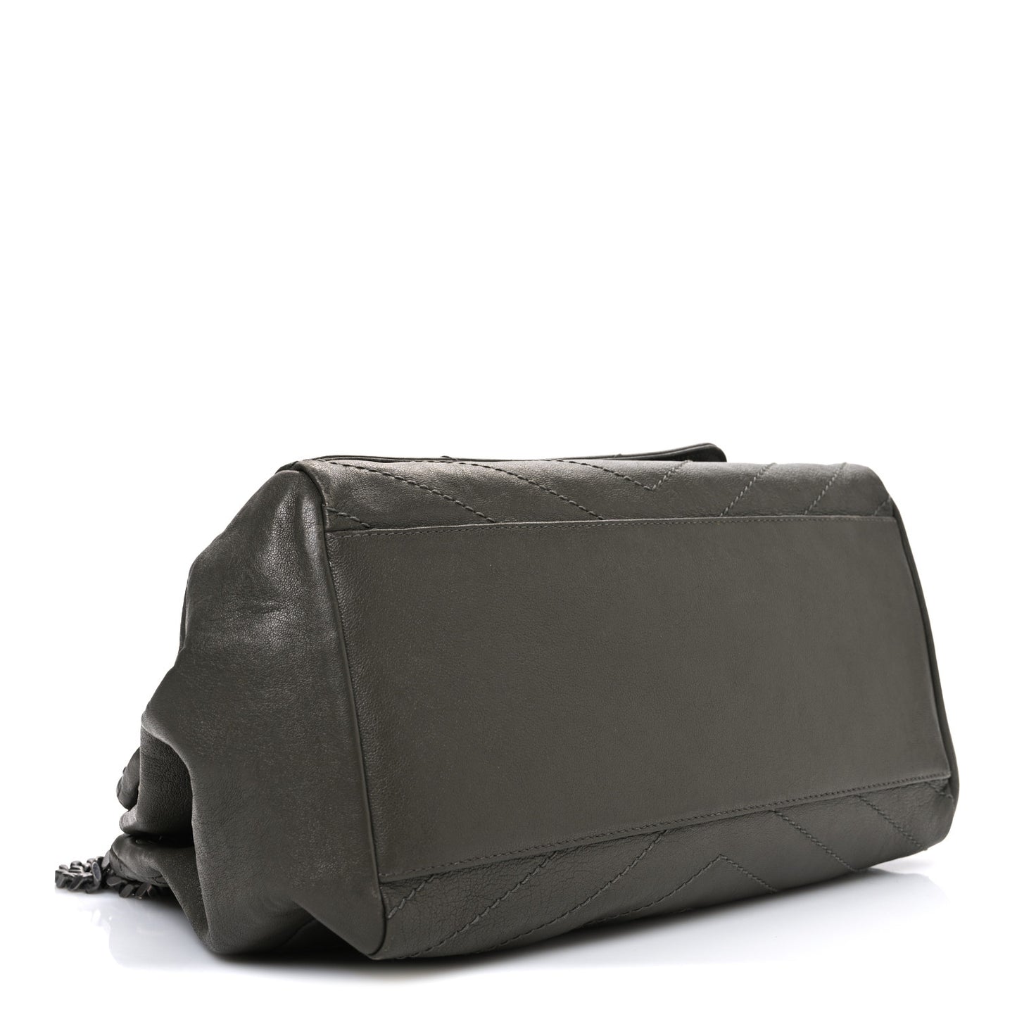 Vintage Lambskin Chevron Monogram Medium Nolita Military Olive