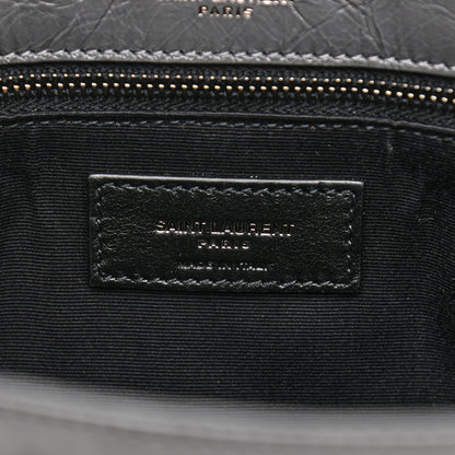 Saint Laurent Crinkled Calfskin Matelasse Monogram Medium Niki Chain Satchel Storm 6 of 10
