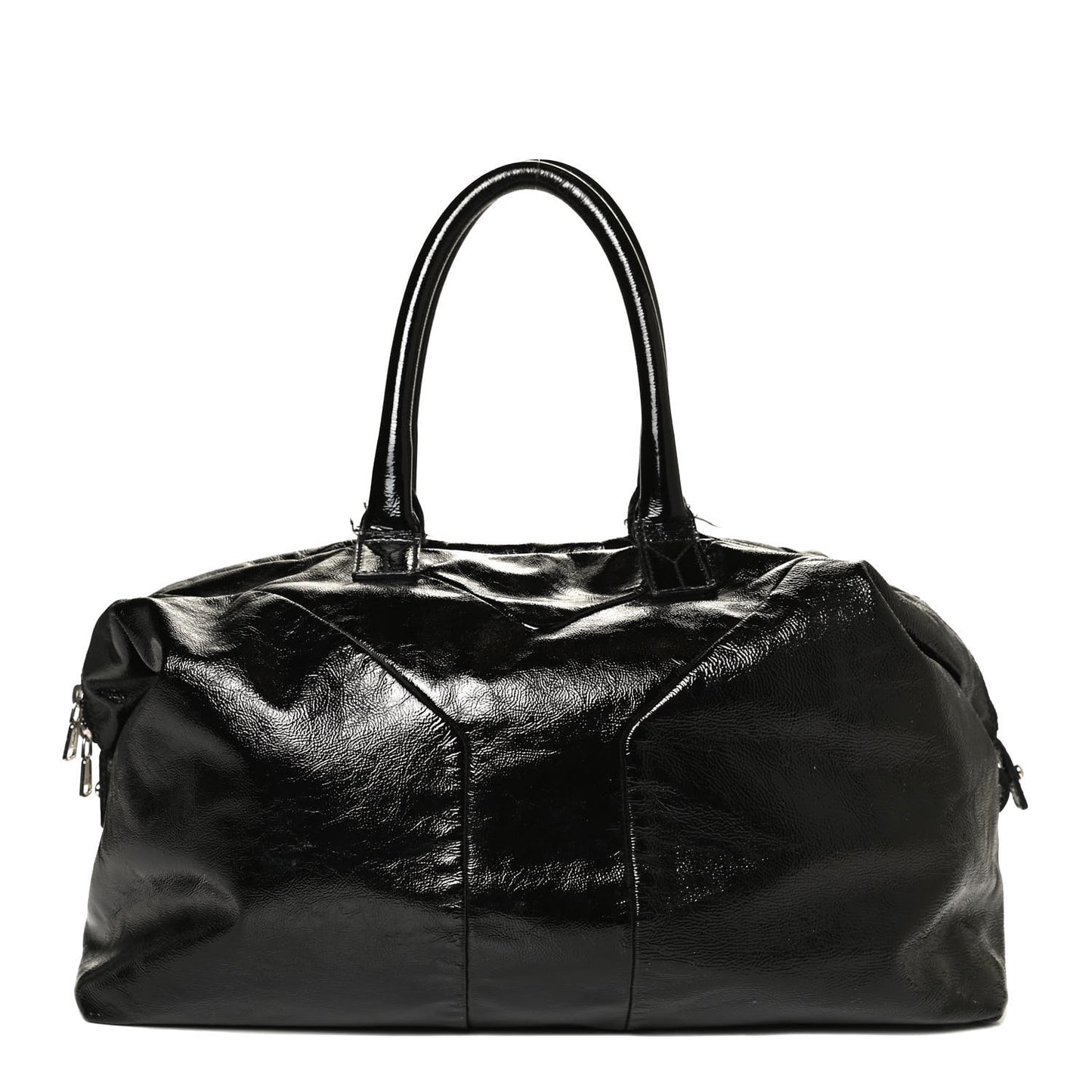 Textured Patent Medium Easy Y Bag Black