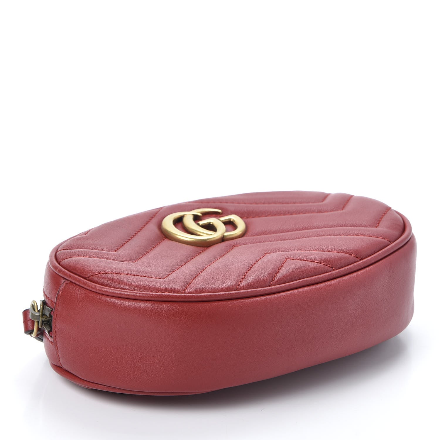 Gucci Calfskin Matelasse GG Marmont Belt Bag 95 38 Hibiscus Red 3 of 14