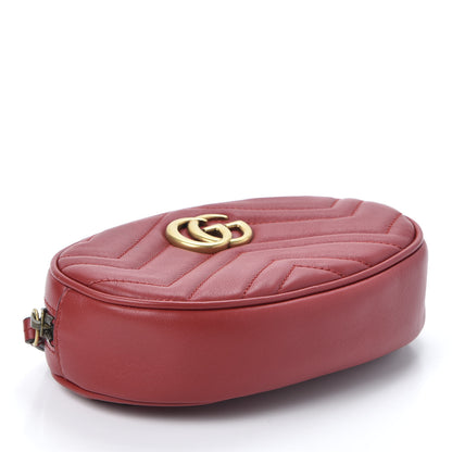 Gucci Calfskin Matelasse GG Marmont Belt Bag 95 38 Hibiscus Red 3 of 14