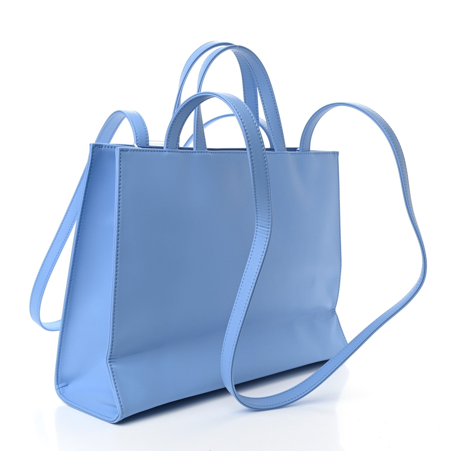 Telfar Vegan Leather Medium Shopping Bag Cerulean 3 of 9