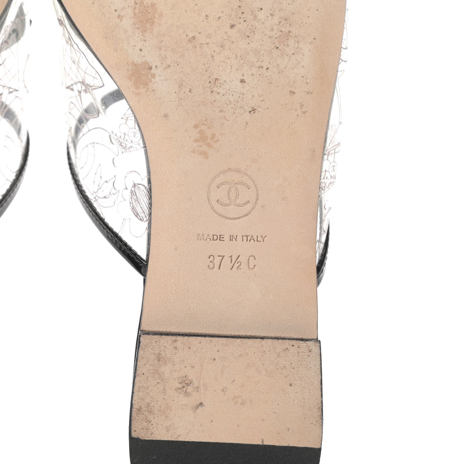 Chanel Patent PVC CC Sandal Mule 37.5 Black 6 of 13