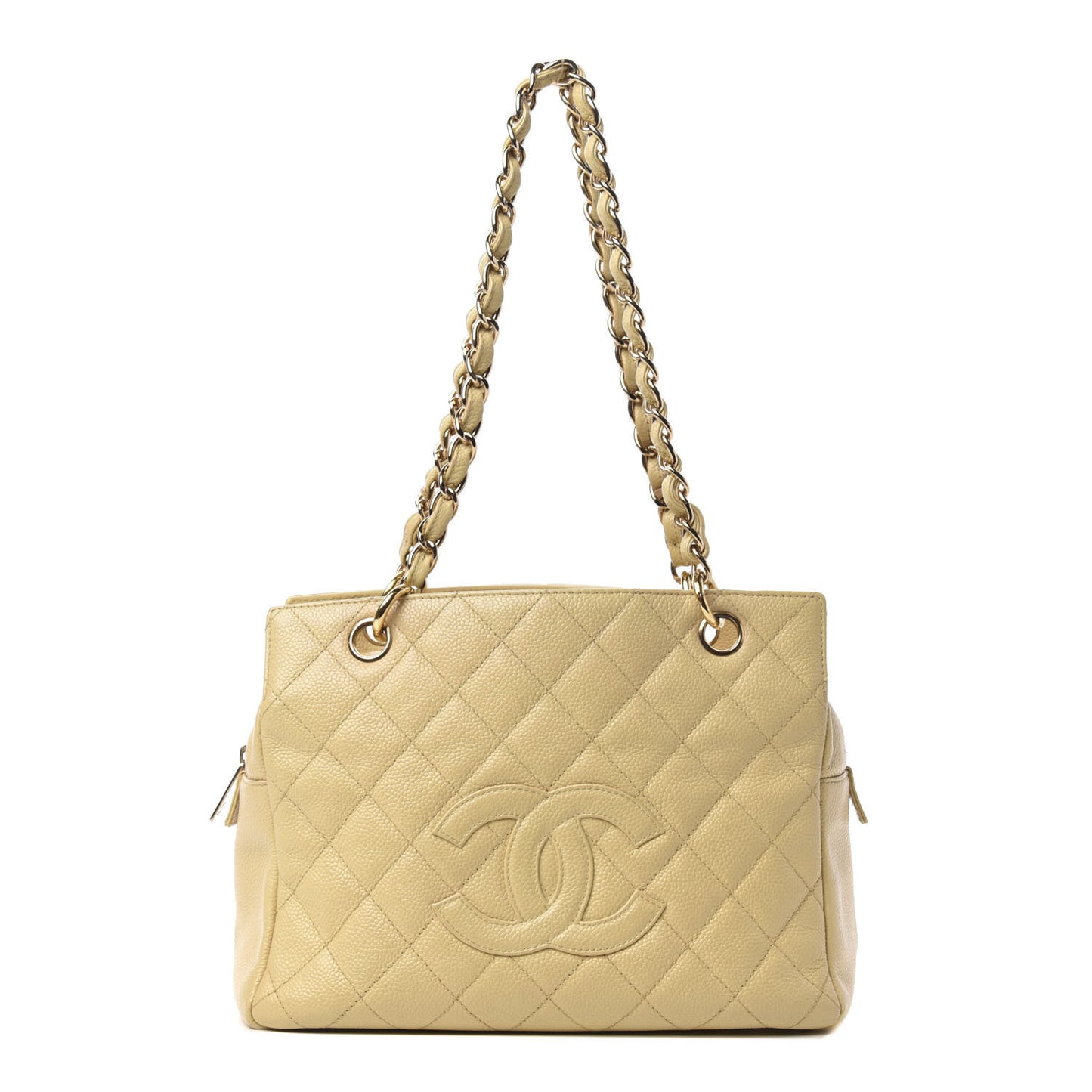 Caviar Quilted Petit Timeless Tote PTT Beige Clair
