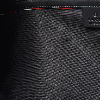 Gucci Soft GG Supreme Monogram Appia Calfskin Web Night Courrier Medium Carry On Duffle Black Grey 9 of 13