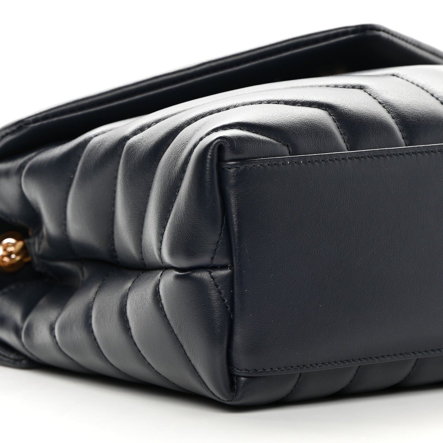 Calfskin Y Quilted Monogram Small Loulou Chain Satchel Deep Marine