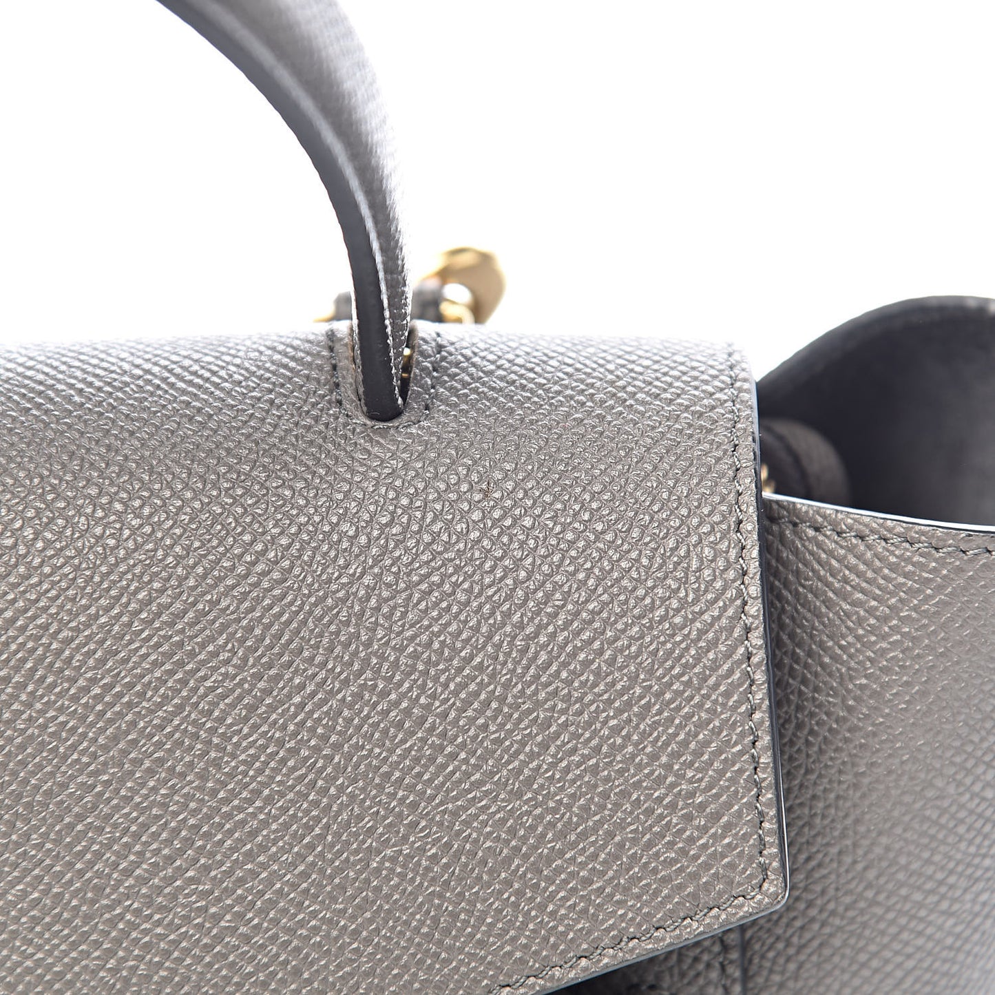 Grained Calfskin Micro Belt Bag Grey