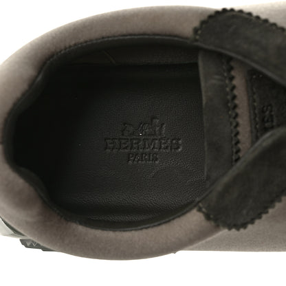Hermes Technical Jersey Goatskin Suede Goatskin Bouncing Sneakers 39 Vert Toundra Vert Foret 7 of 9