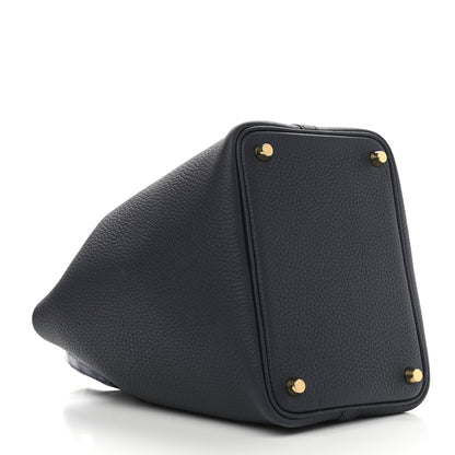 Hermes Taurillon Clemence Matte Alligator Picotin Lock Touch 18 PM Bleu Nuit Bleu Saphire 4 of 9