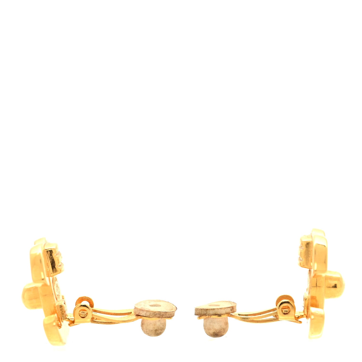 Chanel Metal CC Turnlock Clip On Earrings Gold 3 of 4
