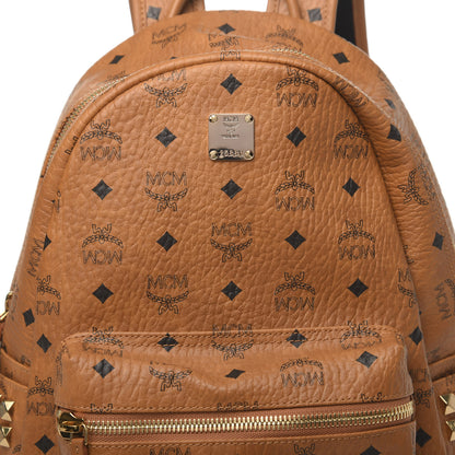 MCM Visetos Small Side Stud Stark Backpack Cognac 8 of 8