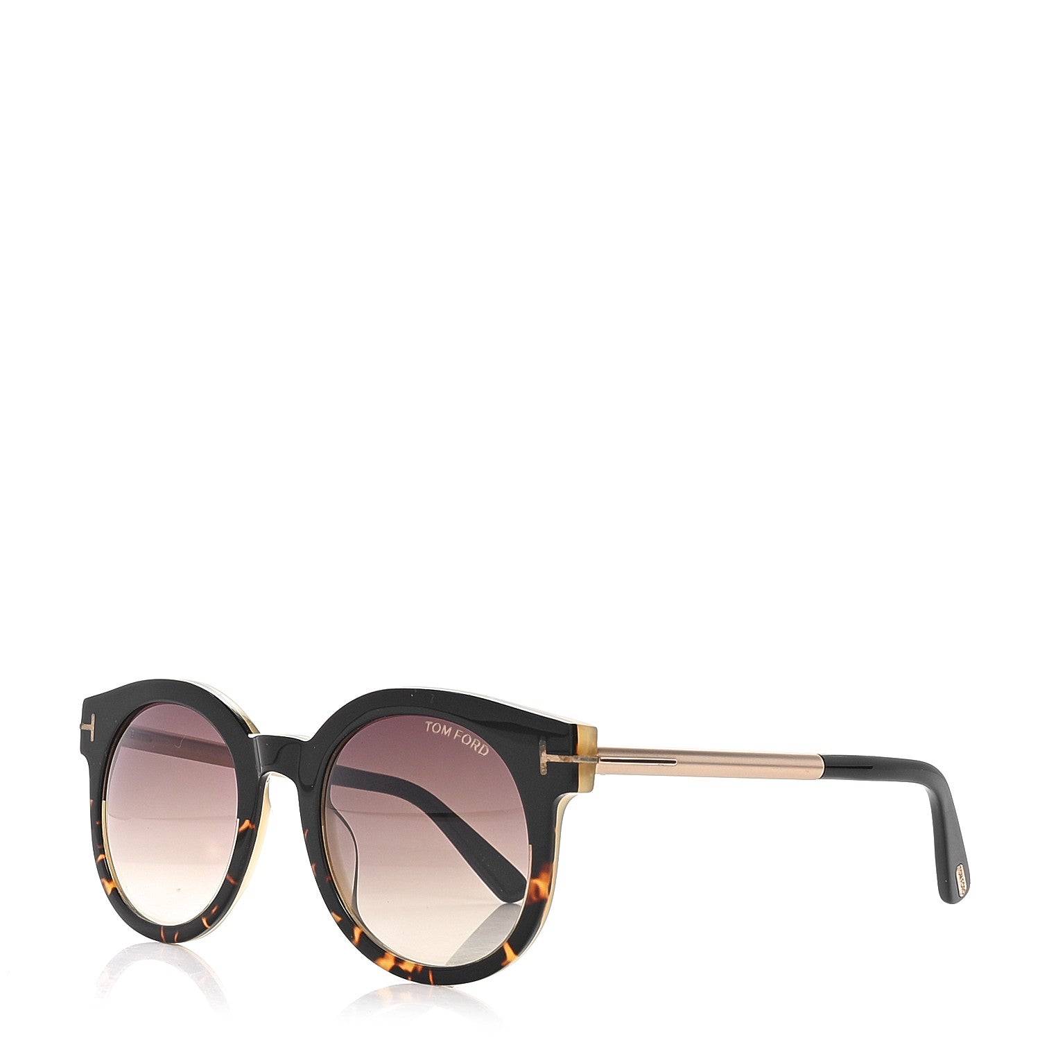 Tom Ford Janina Round Sunglasses TF435 Tortoise Black 1615691