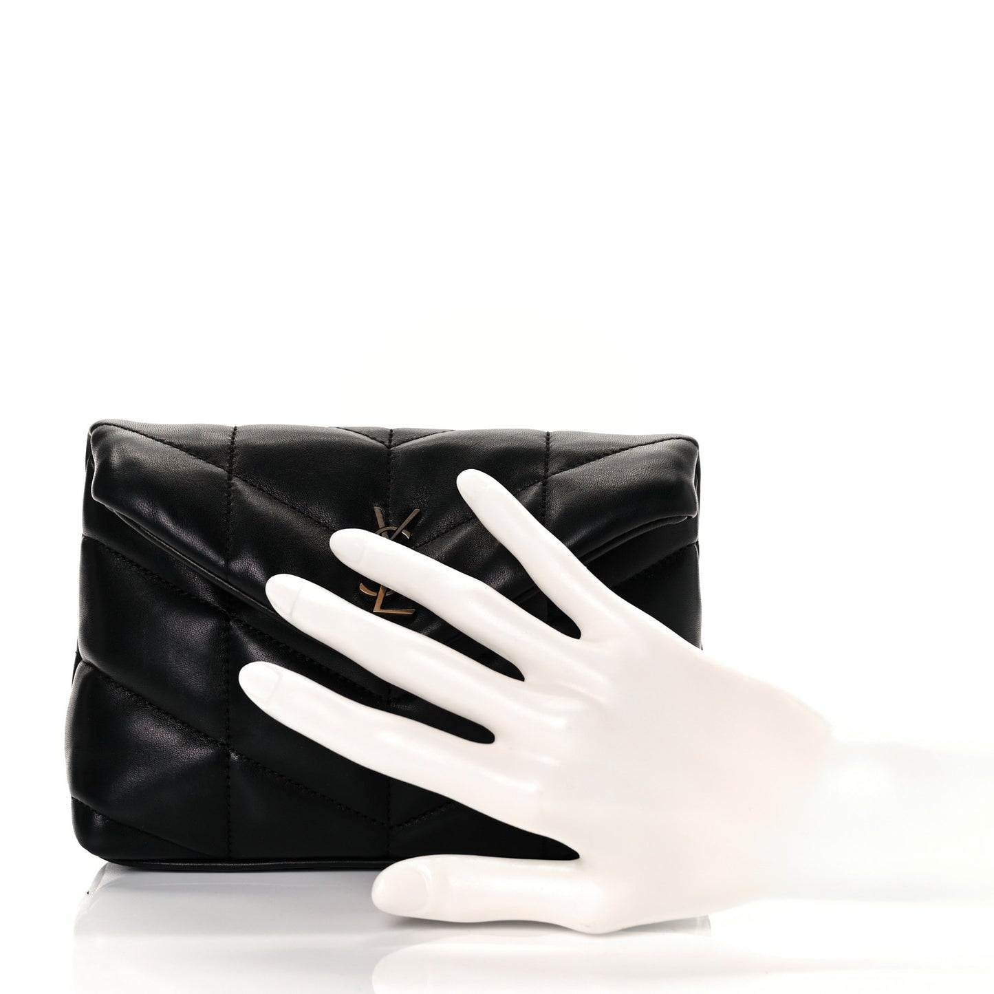 Lambskin Monogram Loulou Puffer Pouch Clutch Black