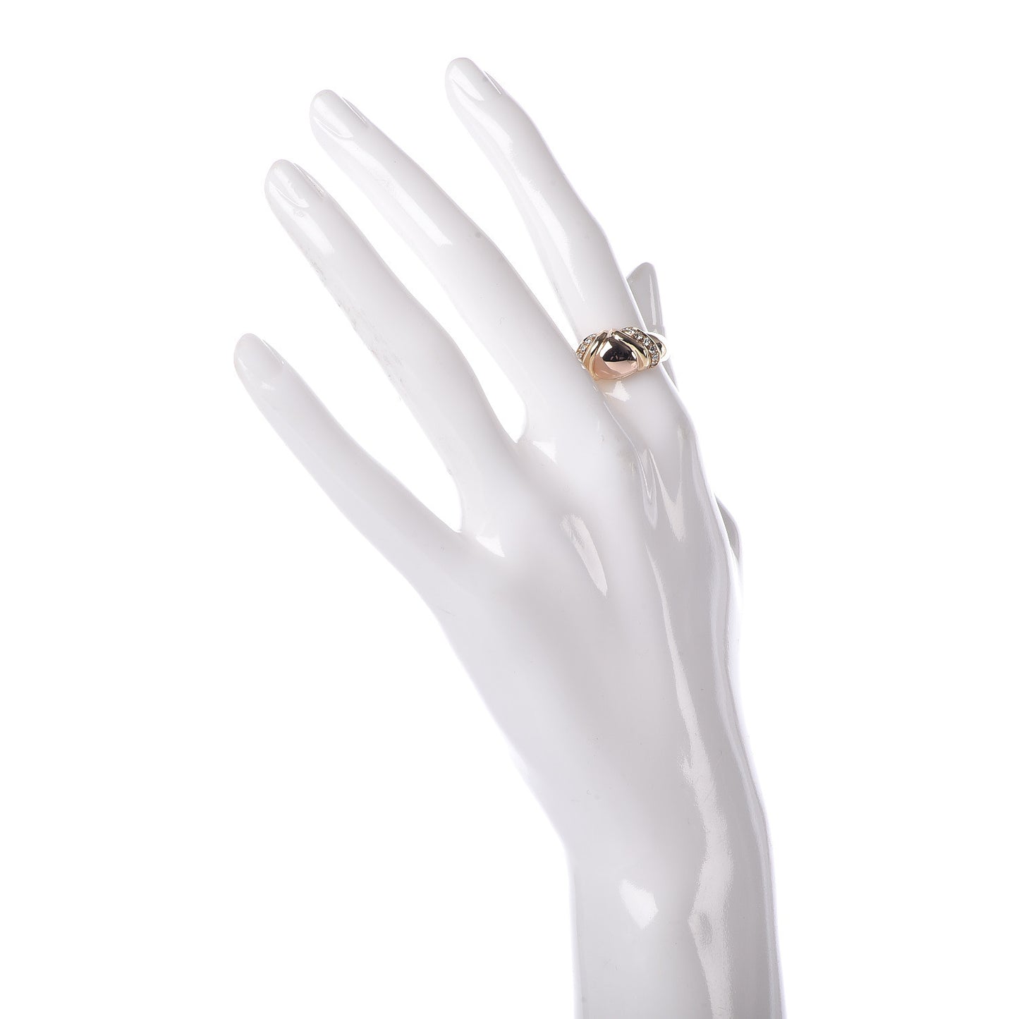 18K Yellow Rose Gold Diamond Band Ring 53 6.25