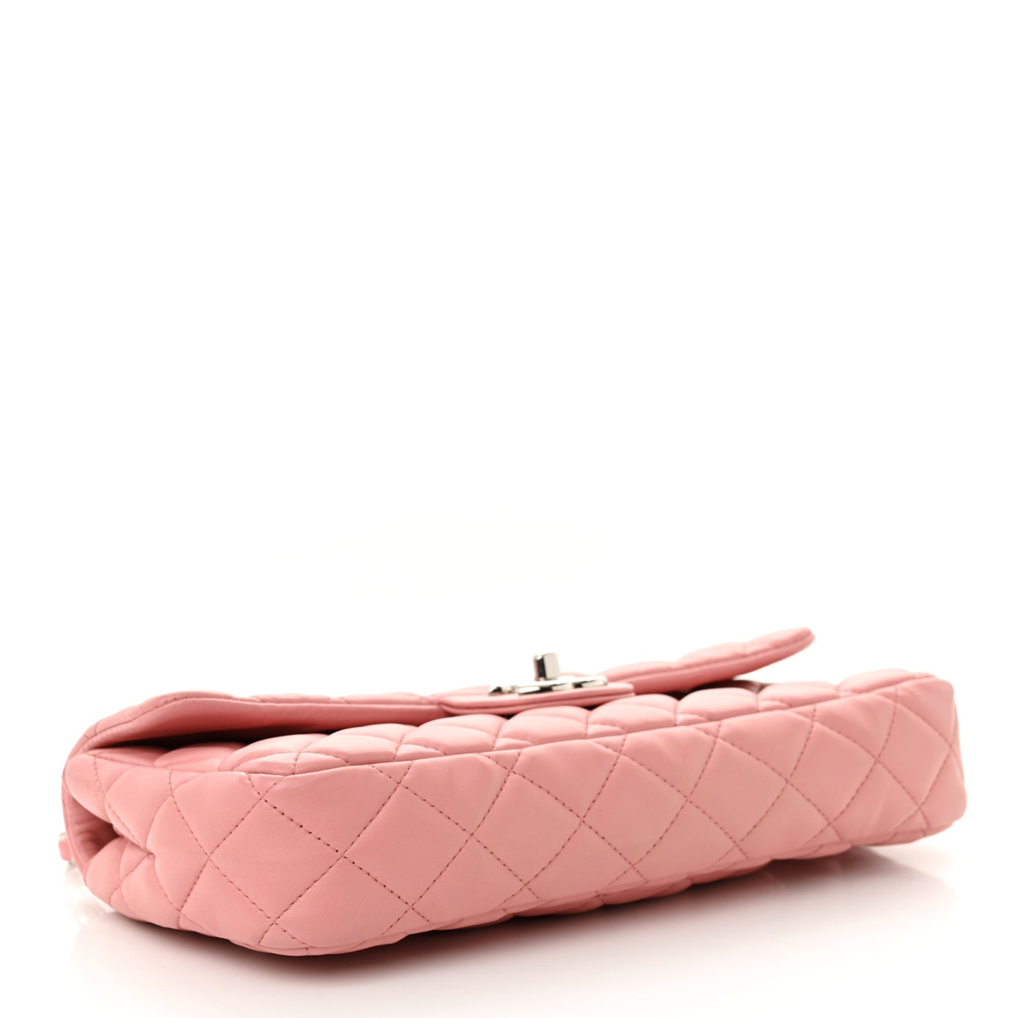 Lambskin Quilted East West Flap Pink