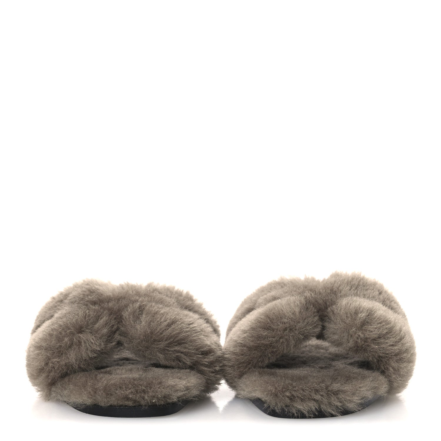 Hermes Woolskin Oran Sandals 38.5 Etoupe 3 of 9