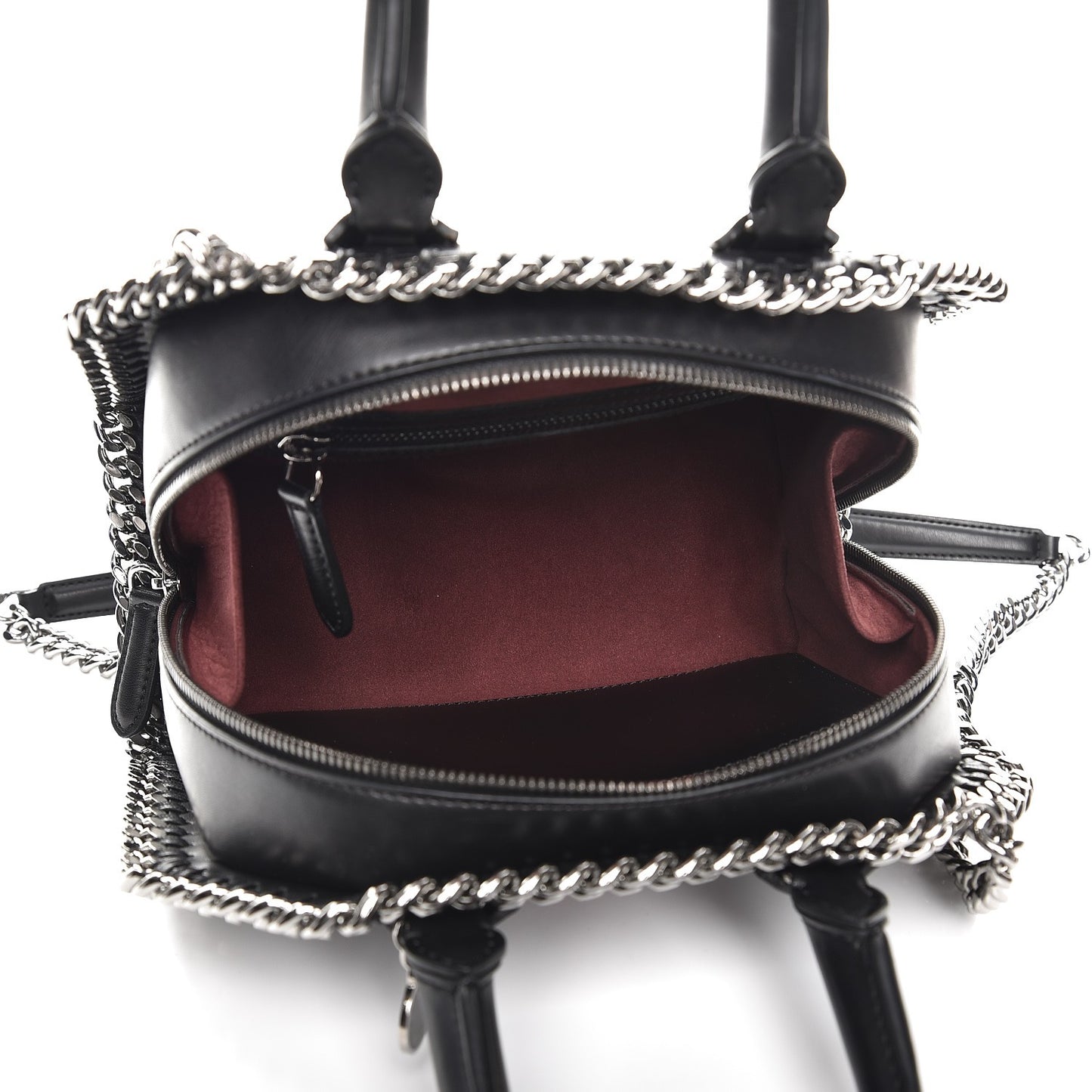 Eco Alter Nappa Mini Falabella Box Bird Top Handle Bag Black