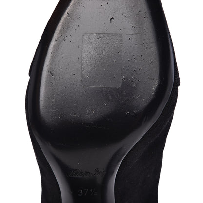 Louis Vuitton Suede Monogram Uniformes Cap Toe Chelsea 75mm Ankle Boots 37.5 Black 7 of 8