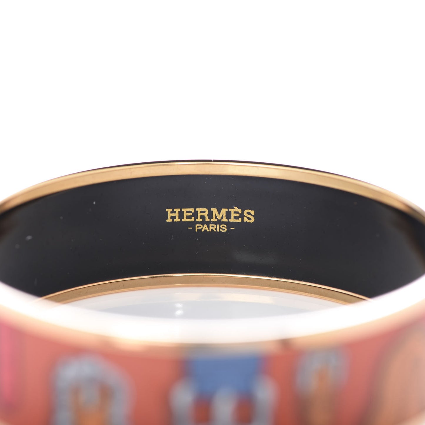 Enamel Printed Harnais Des Presidents Wide Bracelet 62 Folk
