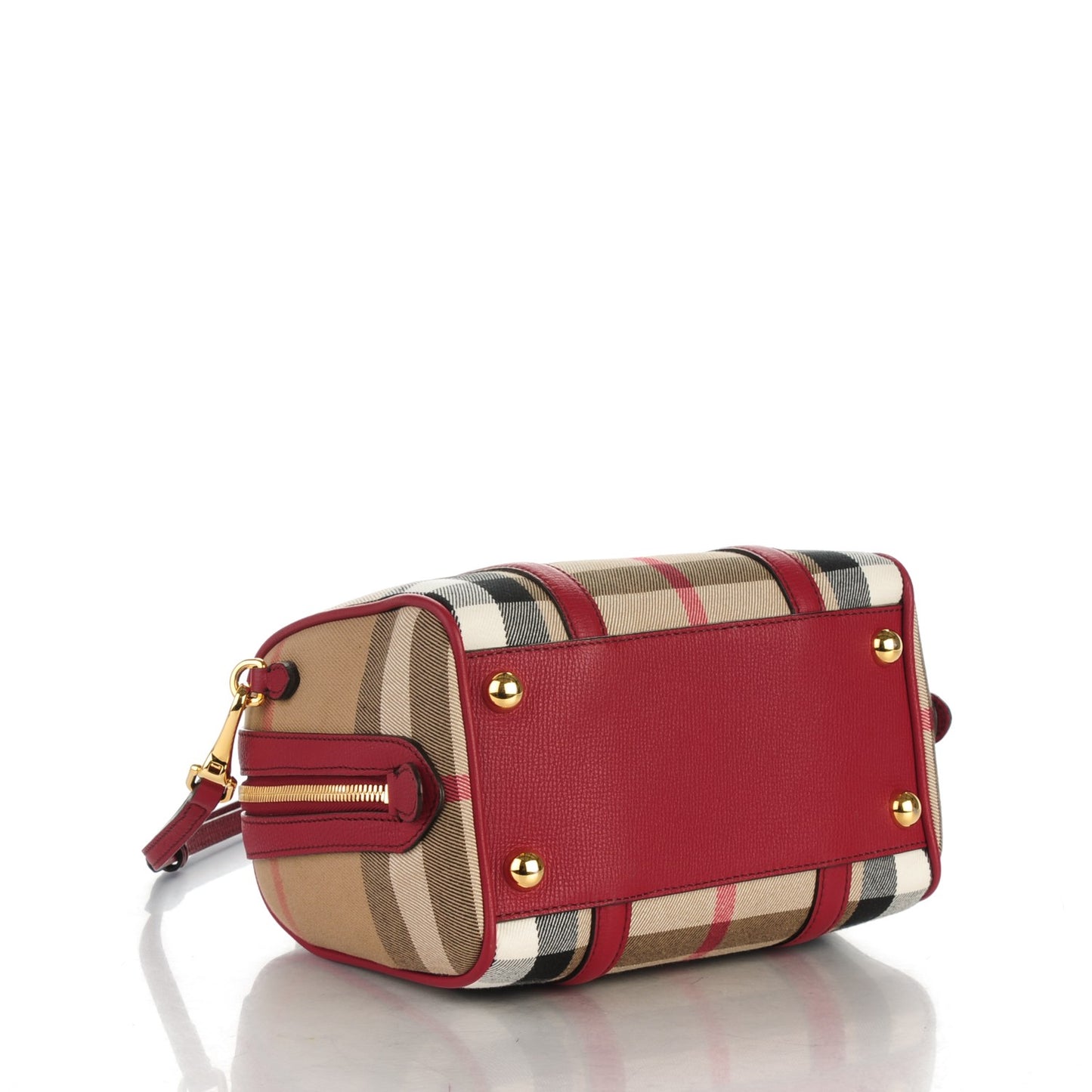 House Check Derby Calfskin Small Alchester Bowling Bag Russet Red