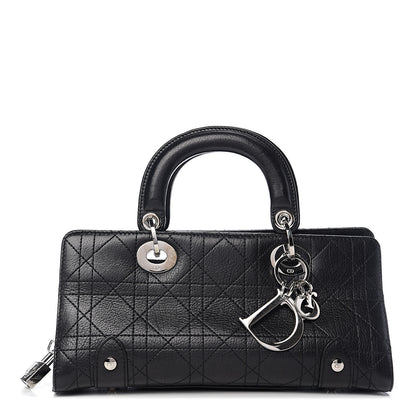 Christian Dior Calfskin Cannage Stitched Small Lady East West Lady Dior Black 1 of 9