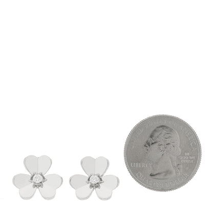 Van Cleef & Arpels 18K White Gold Diamond Small Frivole Earrings 2 of 5