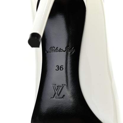 Louis Vuitton Monogram Patent Call Back Pumps 36 White 7 of 12