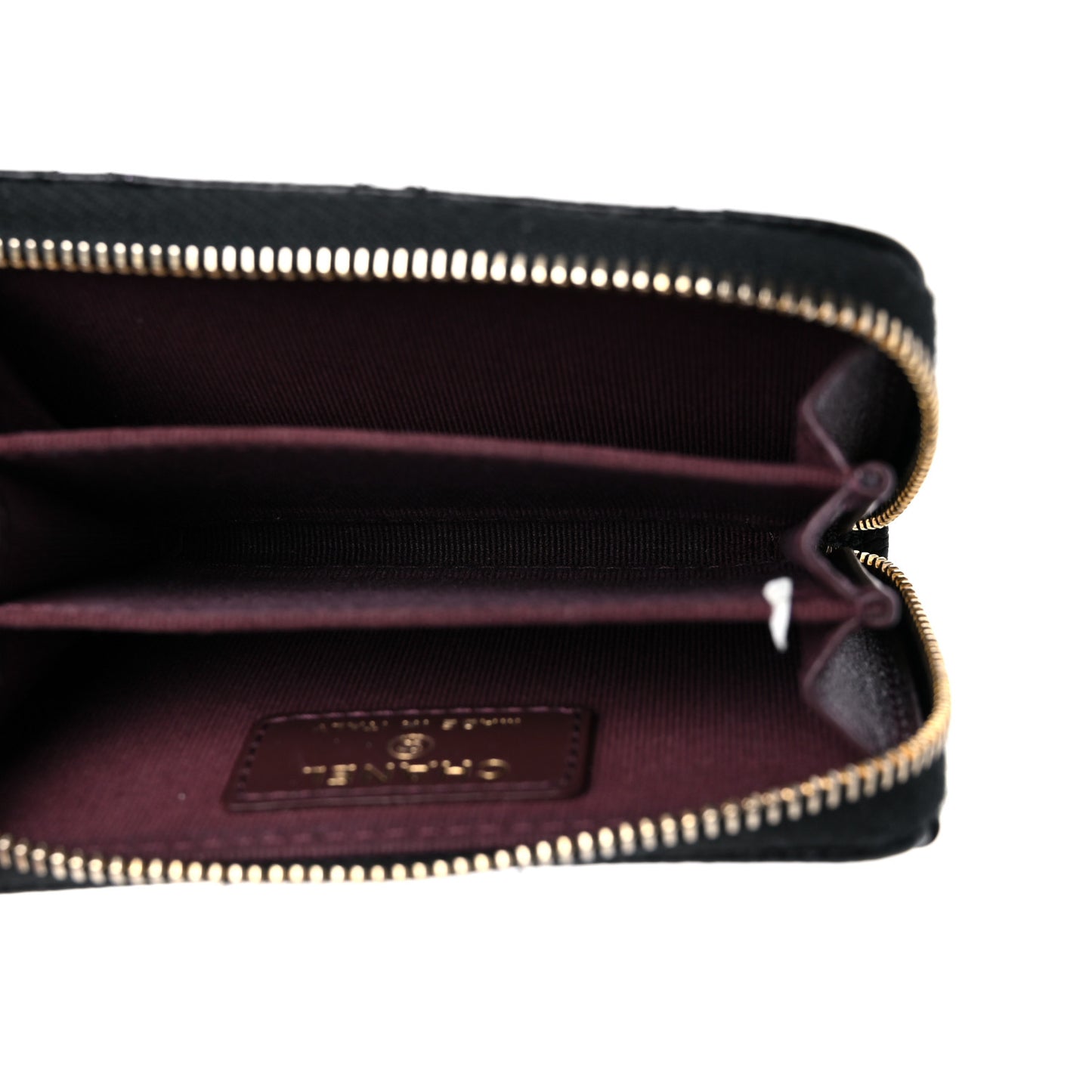 Caviar Quilted Zip Coin Purse Black