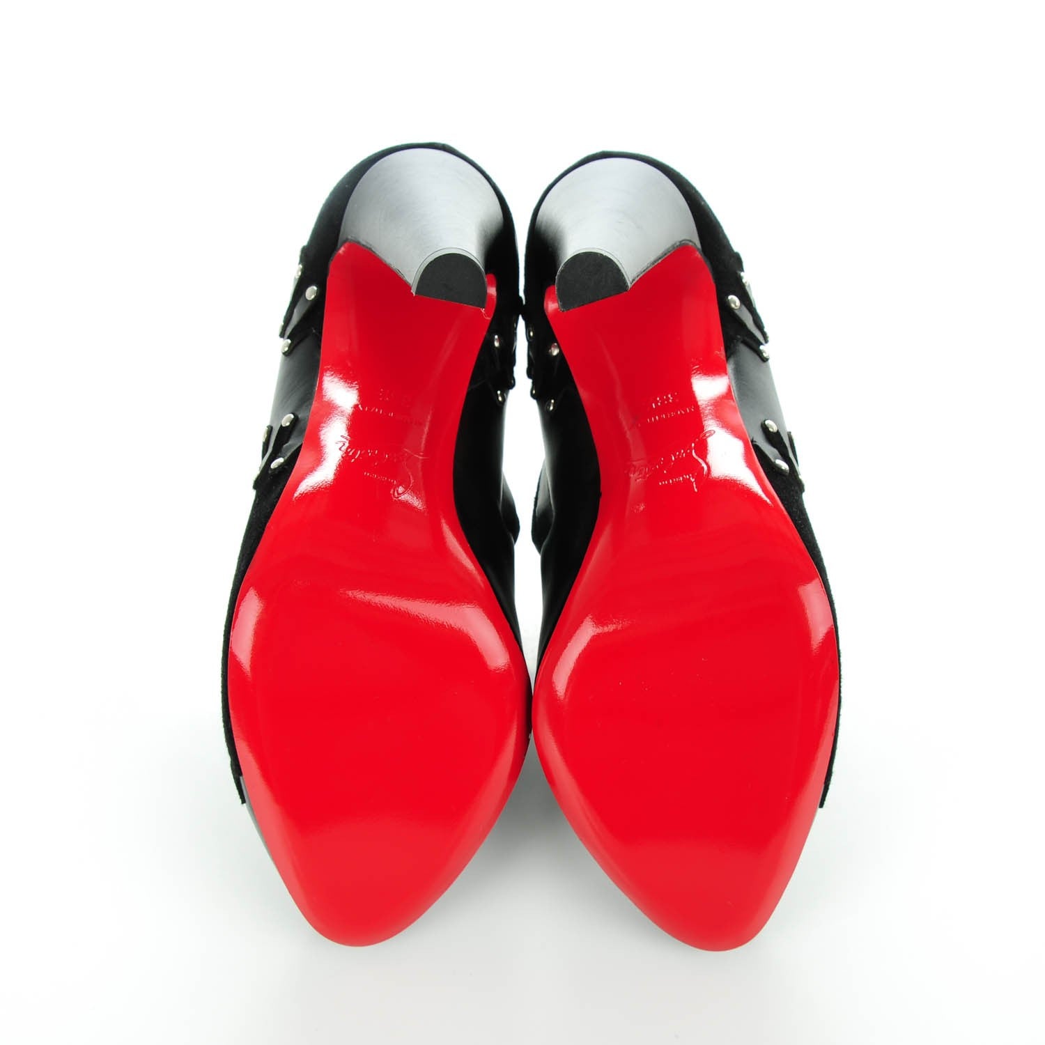 Christian Louboutin Veau Velours Shiny Calf Volvotico 100 Booties 38.5 Black 5 of 8