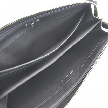 Chanel Caviar Zip Around Pouch Wallet Black 5 of 8