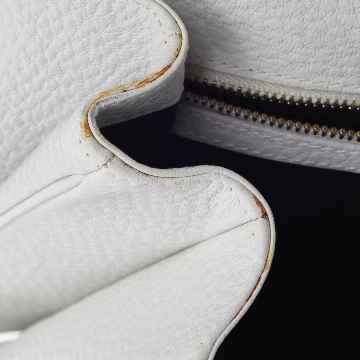 Pebbled Calfskin Web Blondie Flap White