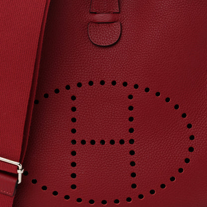 Hermes Taurillon Clemence Evelyne III GM Rouge Grenat 8 of 10