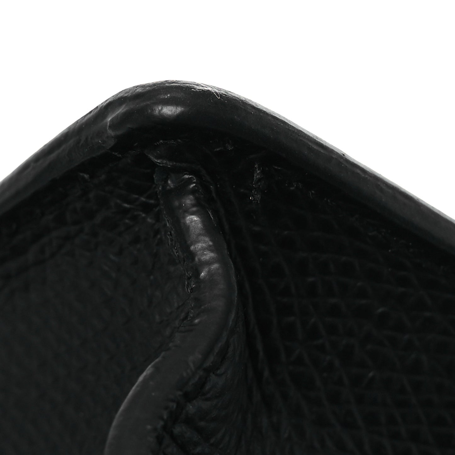 Grained Calfskin Saddle Chain Pouch Black